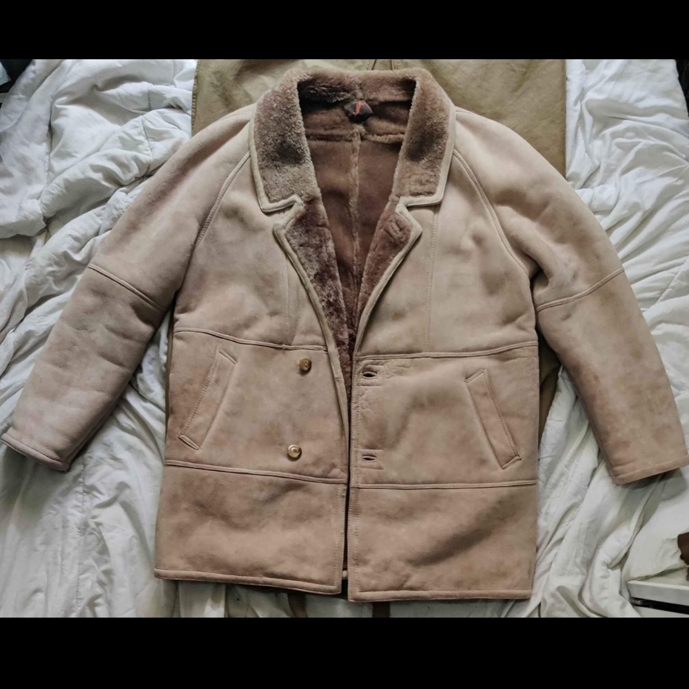 Yves Saint Laurent Suede Shearling Coat